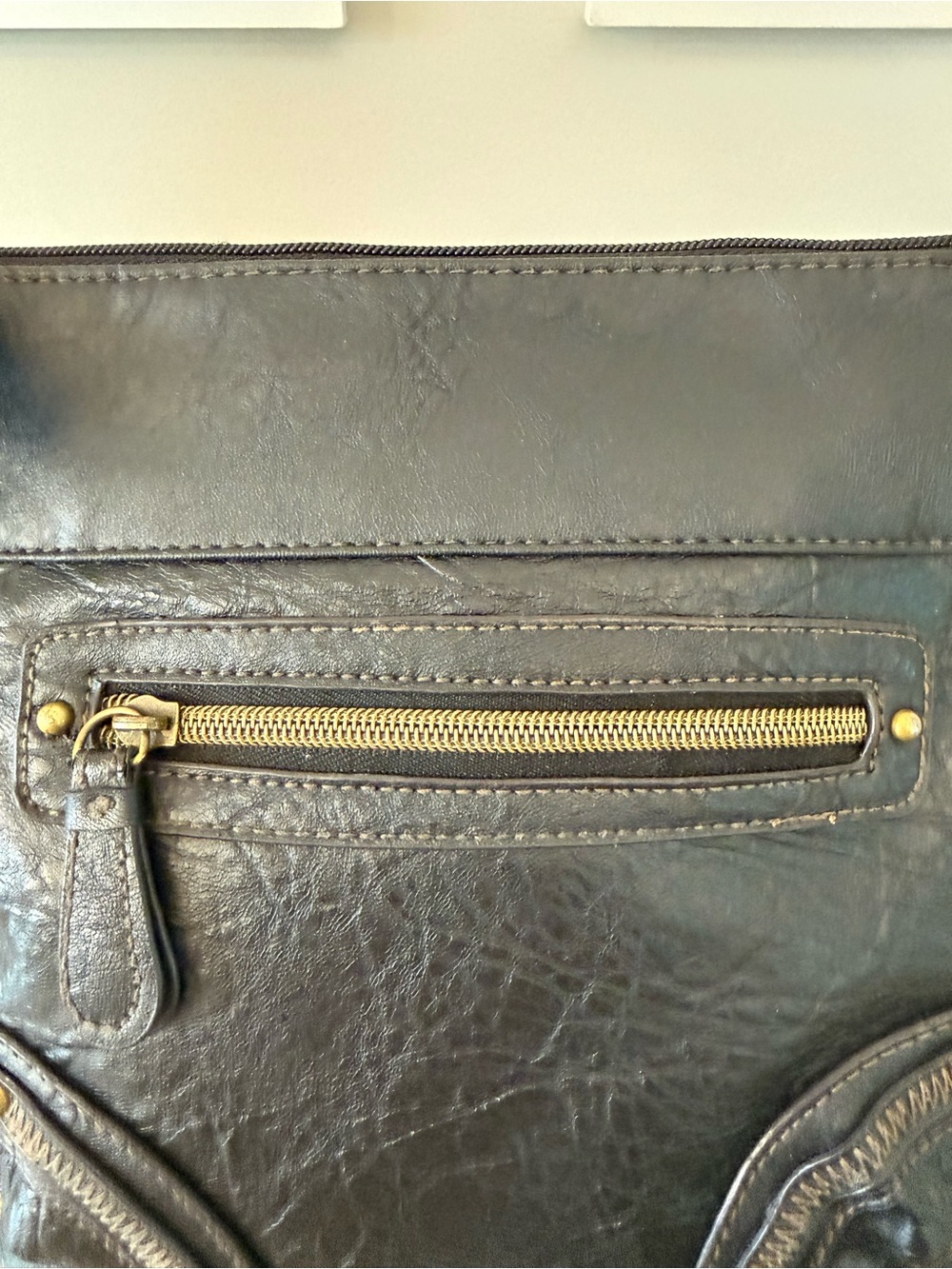 Black Faux Leather Crossbody Bag Moto Punk Grunge Goth Utility Purse - Picture 2 of 10